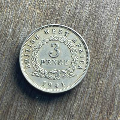 【本场4.12号发货】★第145加场★精品硬币 套币专场 不寄存，200包邮。不满200元，支付5元运费。《接受代拍 代送NGC评级》 - 2【无寄存】1941 英属 西非 乔六 3便士 镍币