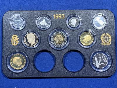 《竞宝斋》第462场 周日，周一，2场连拍 （全场包邮）欢迎送拍 - 意大利1993年9枚装精制币(1里拉到500里拉)