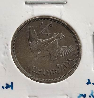 外国优质老铜币高银银币，周六九点倒数截拍，满百包邮，持续收拍 - 爱尔兰1930 年 1/4 便士铜币，正面翠鸟图案灵动传神，背面饰爱尔兰象征竖琴，设计典雅。铜质包浆自然温润，品相完整，属爱尔兰独立初期货币，见证历史转折，是英联邦小众货币收藏的特色佳品，艺术与历史价值兼具。