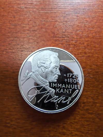 长老汇蛇年精选第九十六场拍卖 - 1974西德康德诞辰250周年5马克精制银币，11.2克625银