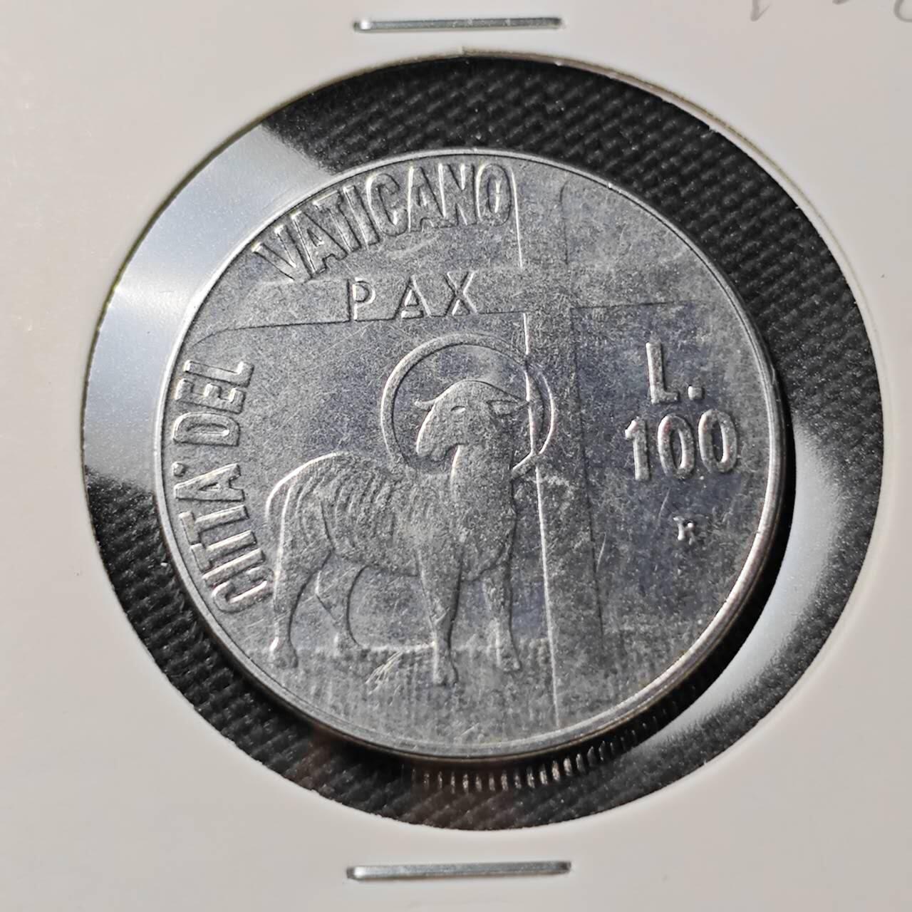 KK钱币收藏小铺  第390期  2月预留时间 周末发货  梵蒂冈100里拉