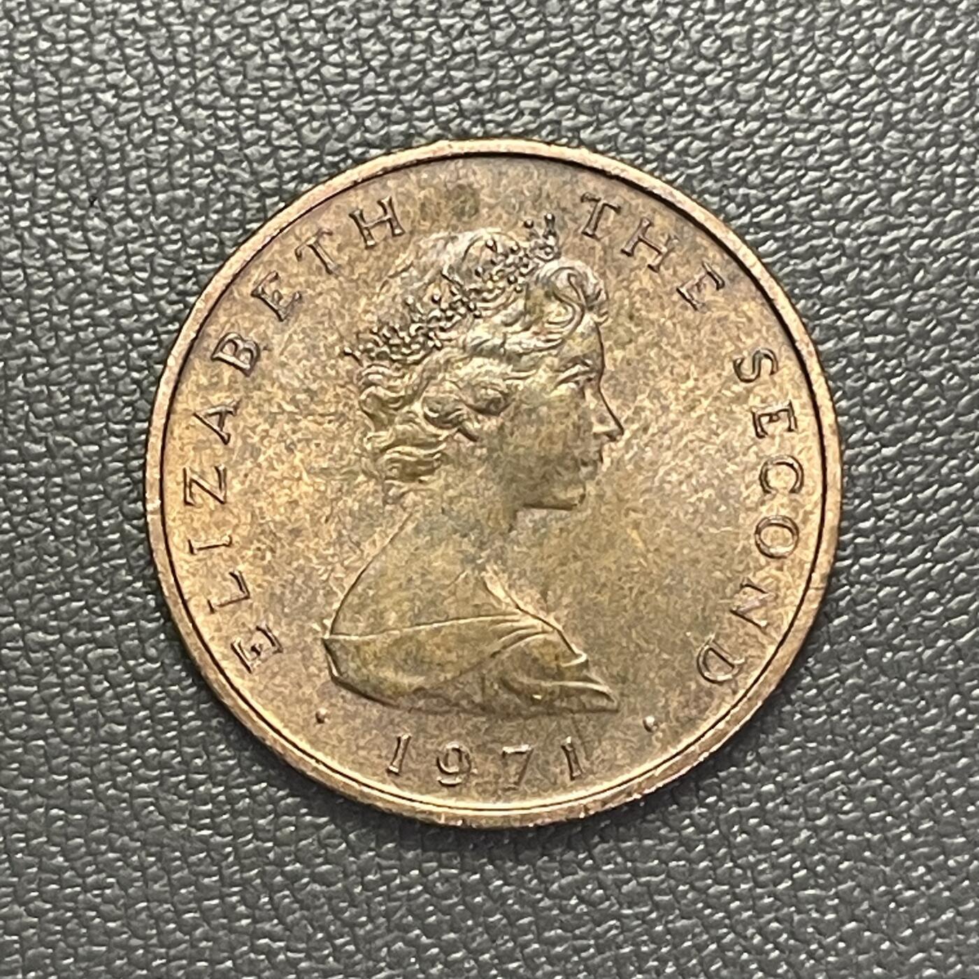 回流0125 英属马恩岛1971年1便士青铜币  凯尔特十字架 