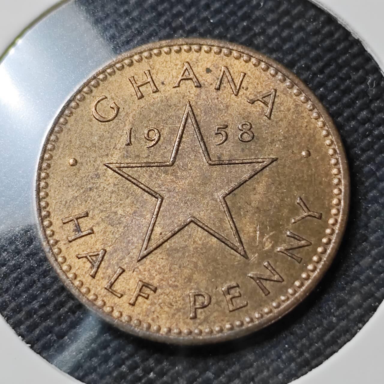 KK钱币收藏小铺  第390期  2月预留时间 周末发货  1958加纳半便士