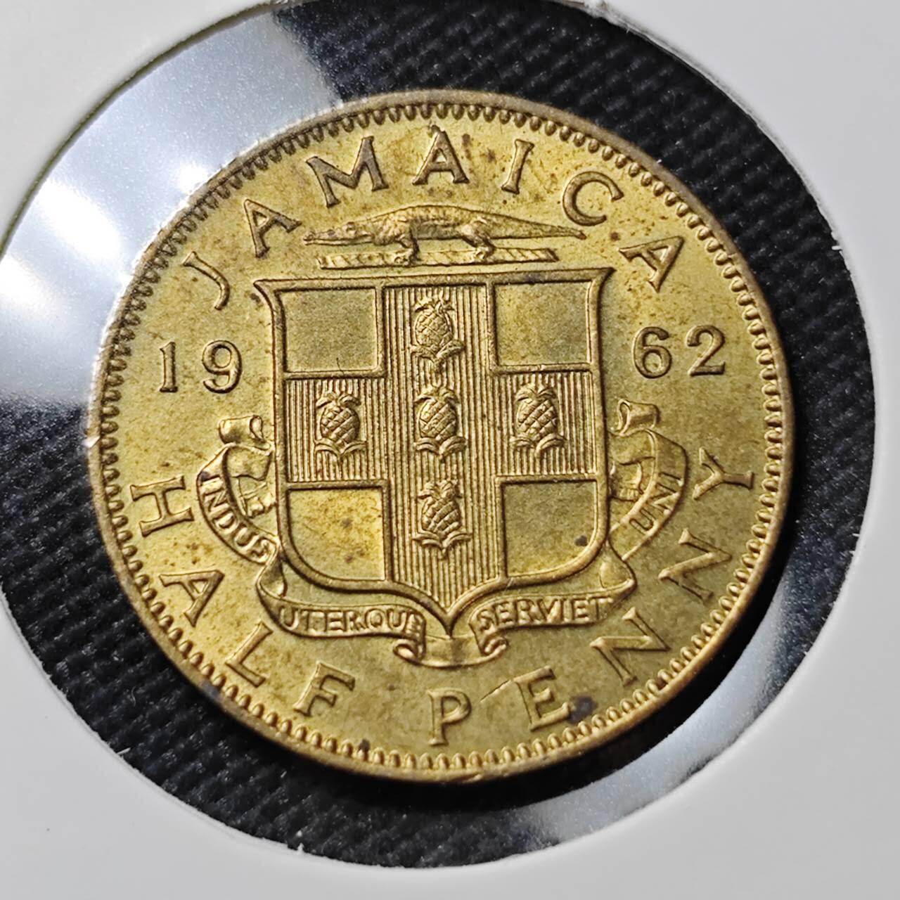 KK钱币收藏小铺  第390期  2月预留时间 周末发货  1962英属牙买加半便士铜币