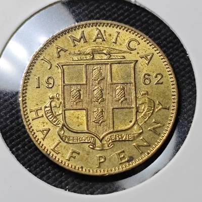 KK钱币收藏小铺  第390期  2月预留时间 周末发货 -  1962英属牙买加半便士铜币