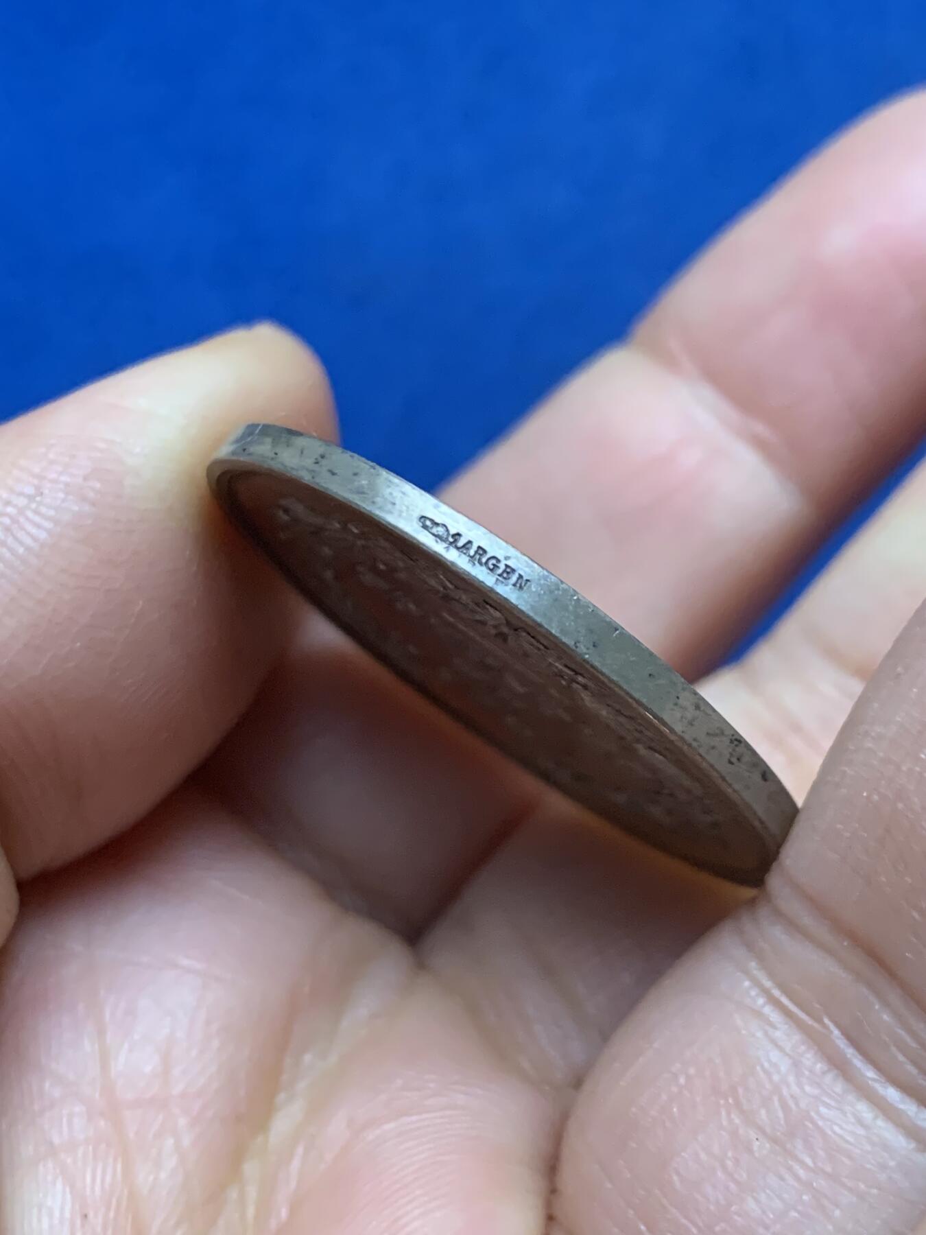 《竞宝斋》第462场 周日，周一，2场连拍 （全场包邮）欢迎送拍 法国罗谢尔港口景观纪念银章，丰饶角AR边铭，32.7mm，16.5克