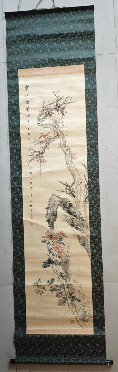 上海都达杂项专场九（全场包邮） - 佚名 绫本花卉轴1-218