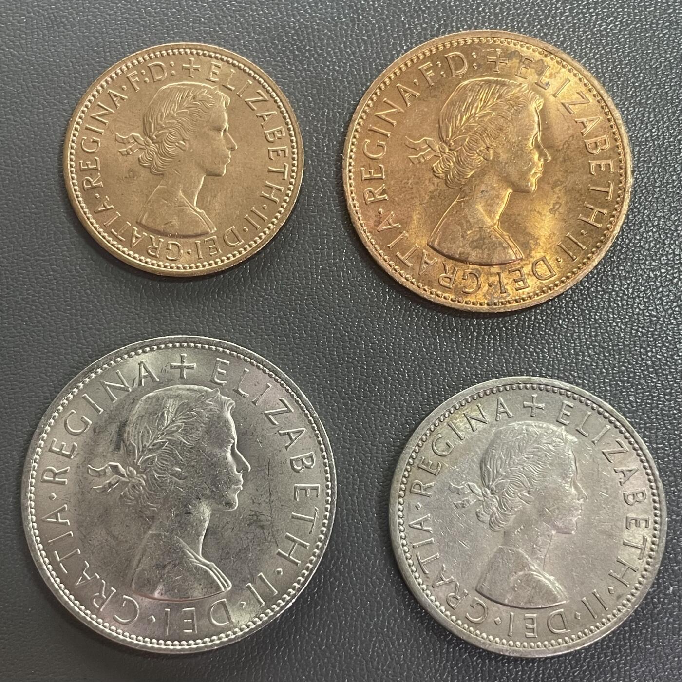 回流0201 英国1967年硬币一组四枚