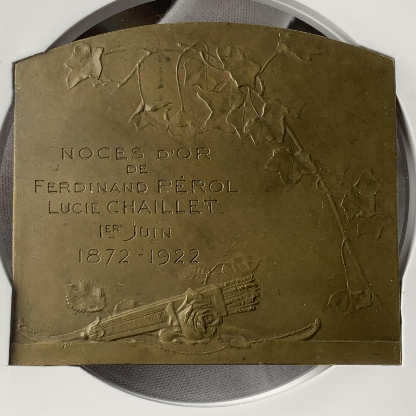 掌中浮雕-藏着的欧洲第051场 法国结婚铜章，65*72mm