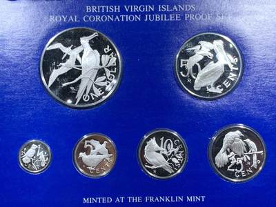 《竞宝斋》第462场 周日，周一，2场连拍 （全场包邮）欢迎送拍 - 英属维尔京群岛1978年全银套币 6枚银币 分别重25.7克16.72克8.81克6.4克3.55克1.75克  925银