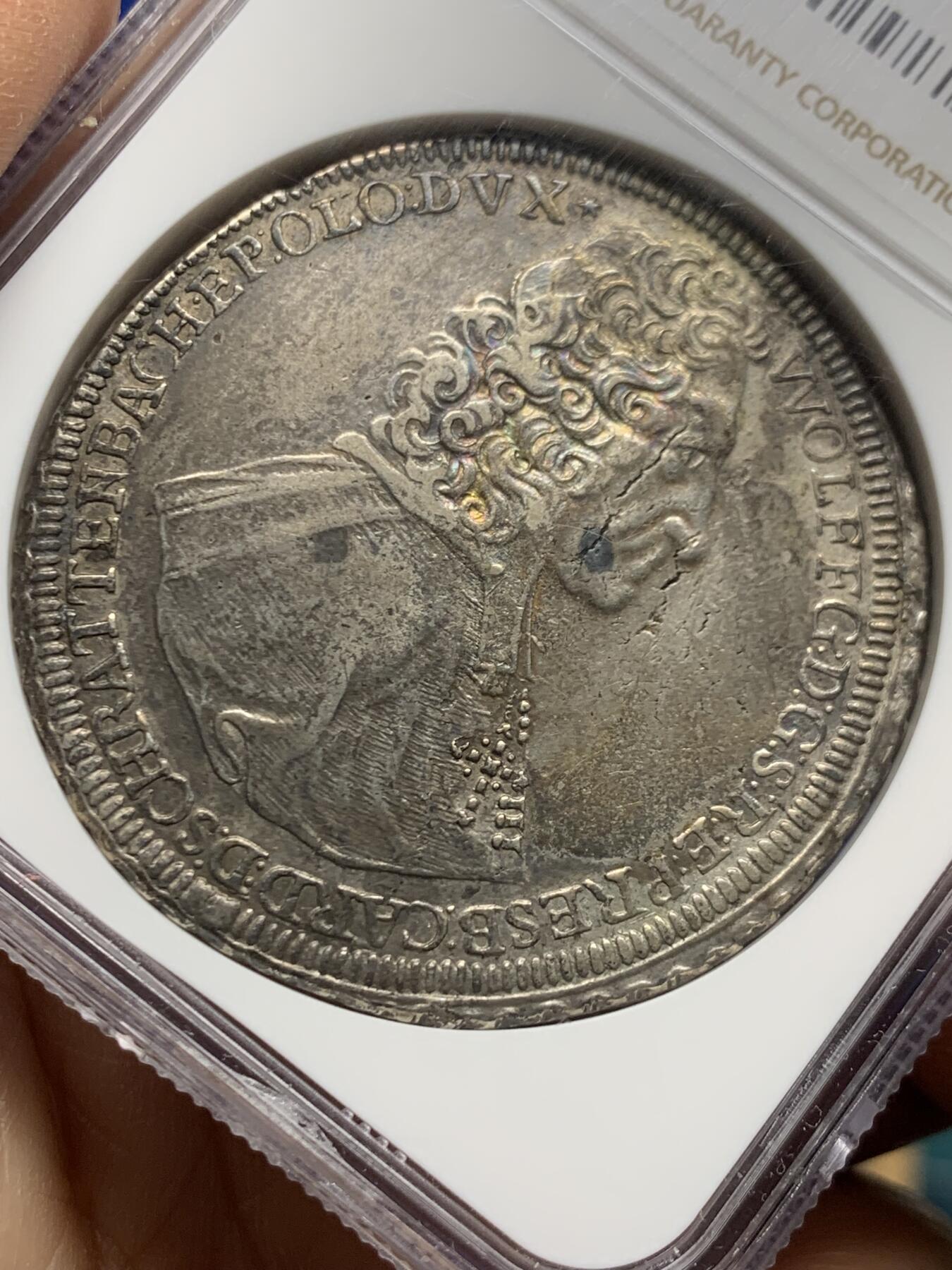 《竞宝斋》第462场 周日，周一，2场连拍 （全场包邮）欢迎送拍 NGC XF 奥尔米茨主教区 1736/5 泰勒银币 罕见骑字版