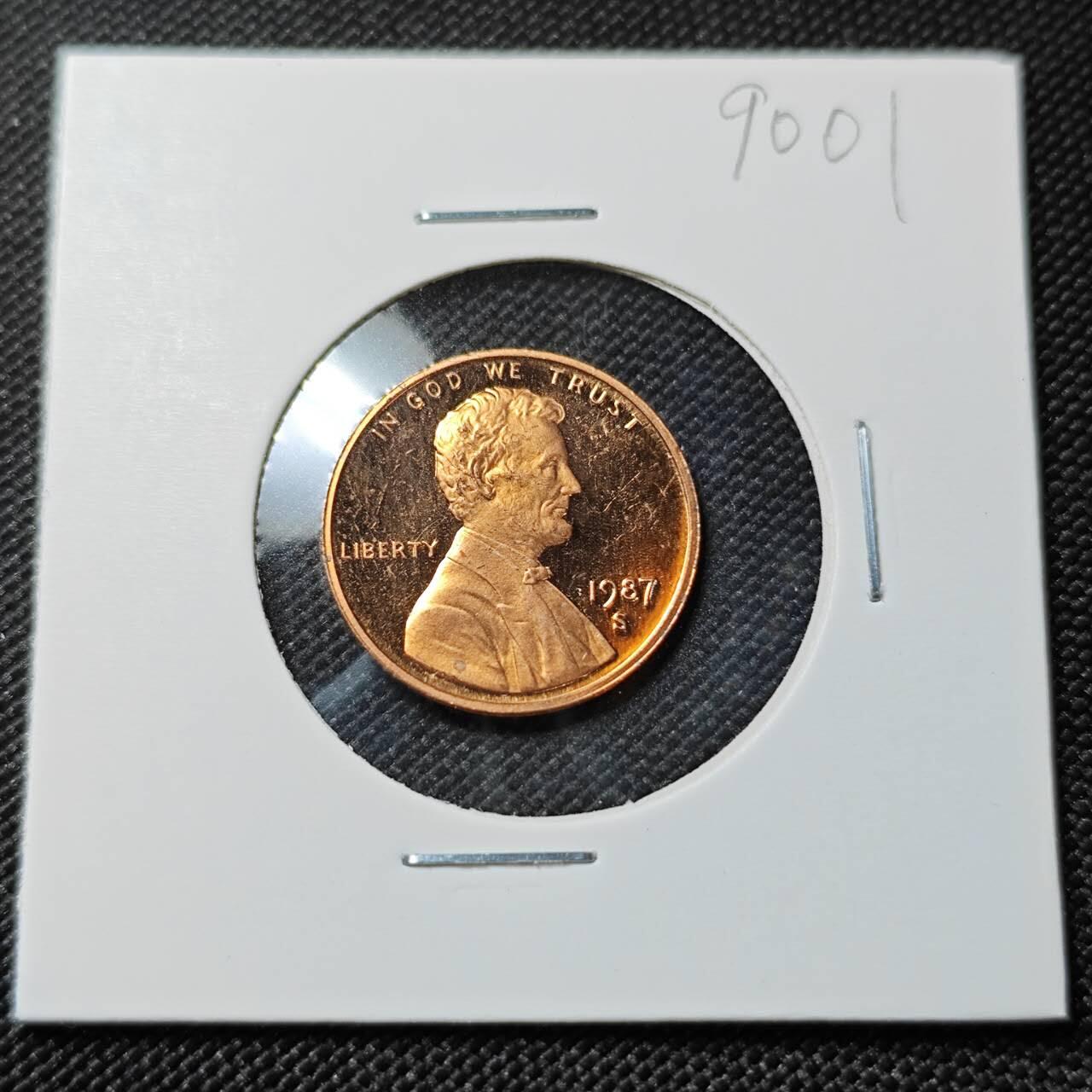 KK钱币收藏小铺  第390期  2月预留时间 周末发货  1987美国1分精制币