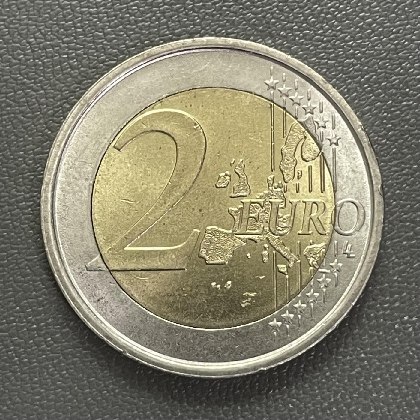 回流0201 意大利2002年2欧元双色币 画家拉斐尔的丹蒂·阿利吉耶里肖像