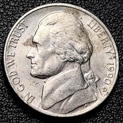 泉币菌-第175场- 精品福利场 - 美国1990 年5美分纪念币 杰斐逊 及 故居蒙蒂塞洛庄园 21mm 