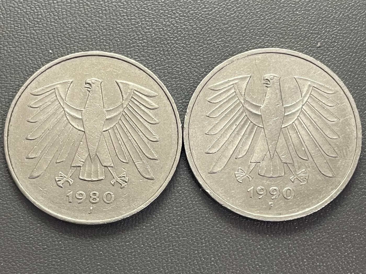 回流0201 联邦德国（西德）5马克2枚