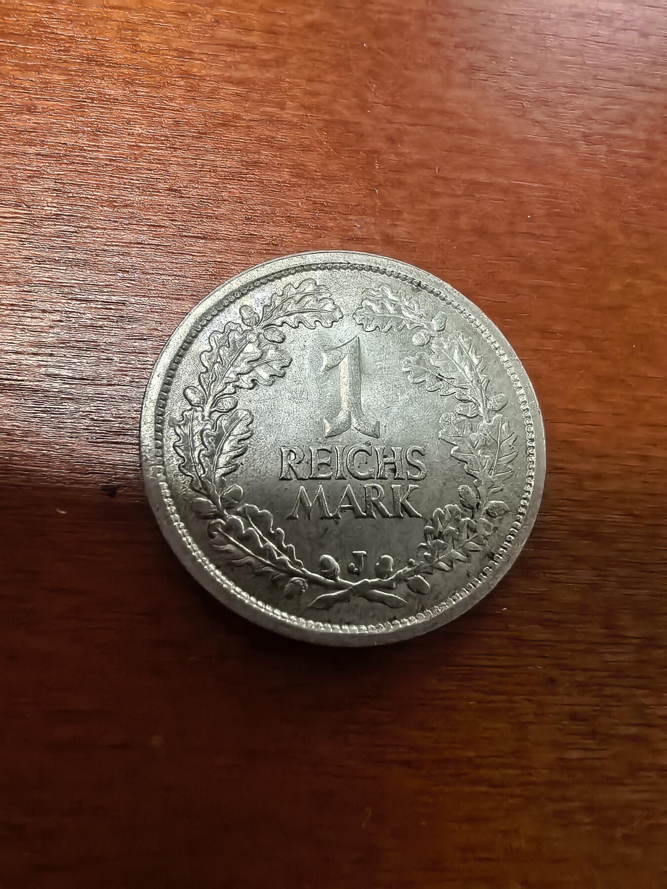 长老汇蛇年精选第九十六场拍卖 1925J魏玛德国1帝国马克银币，克书MS63分160美金