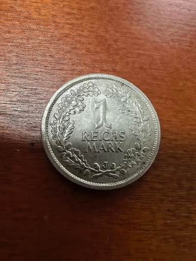 长老汇蛇年精选第九十六场拍卖 - 1925J魏玛德国1帝国马克银币，克书MS63分160美金