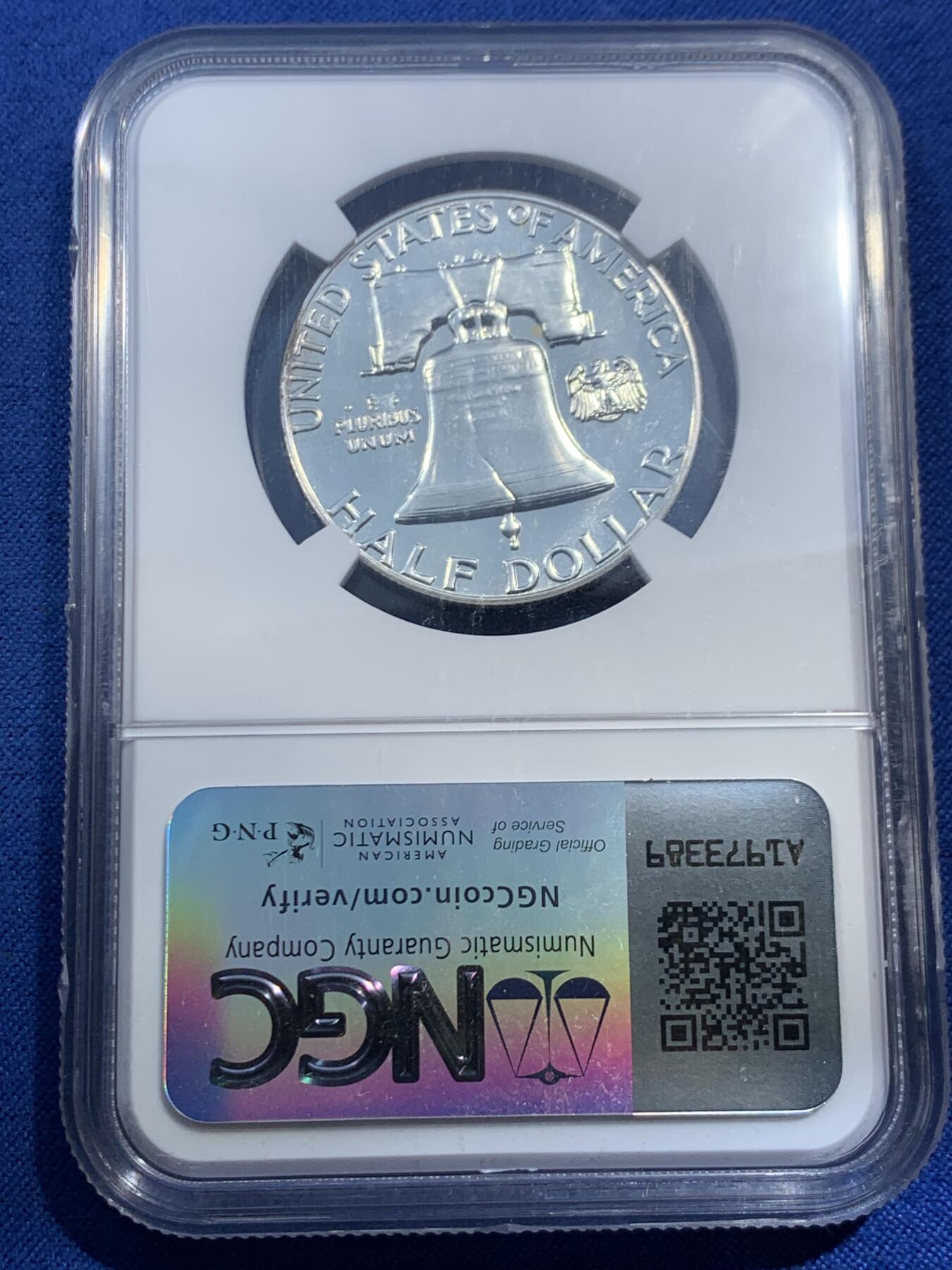 《竞宝斋》第462场 周日，周一，2场连拍 （全场包邮）欢迎送拍 NGC PF66 美国1963年富兰克林50美分银币，高分，NGC参考价50美元