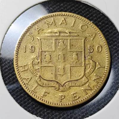 KK钱币收藏小铺  第390期  2月预留时间 周末发货 -  1950英属牙买加半便士铜币