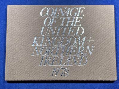 《竞宝斋》第462场 周日，周一，2场连拍 （全场包邮）欢迎送拍 - 英国1978年精制套币 礼品原装6枚币和1枚章