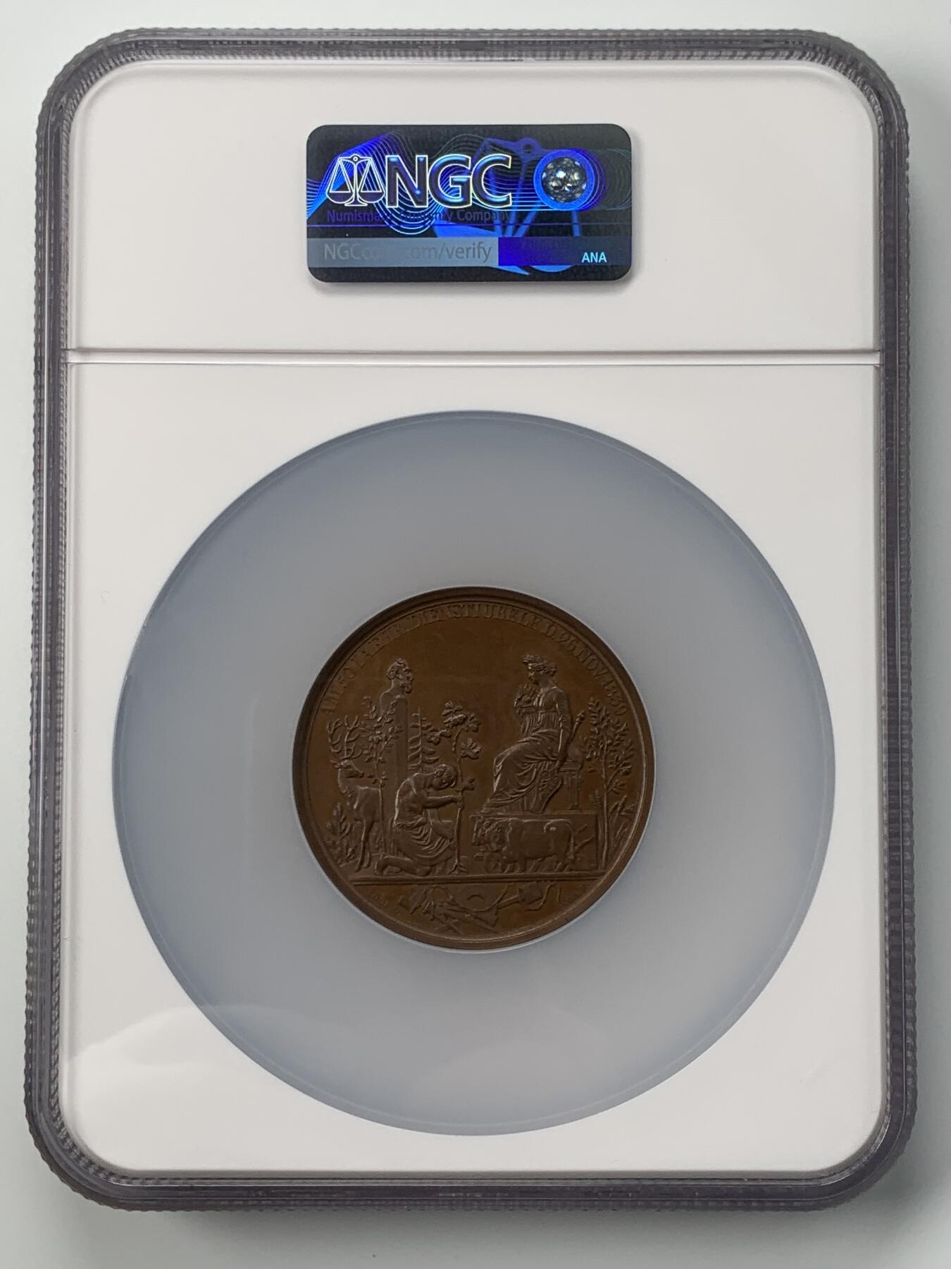 掌中浮雕-藏着的欧洲第051场 NGC MS63 : 1839年普鲁士枢密院大臣冯 . 兰登伯格纪念铜章，50mm