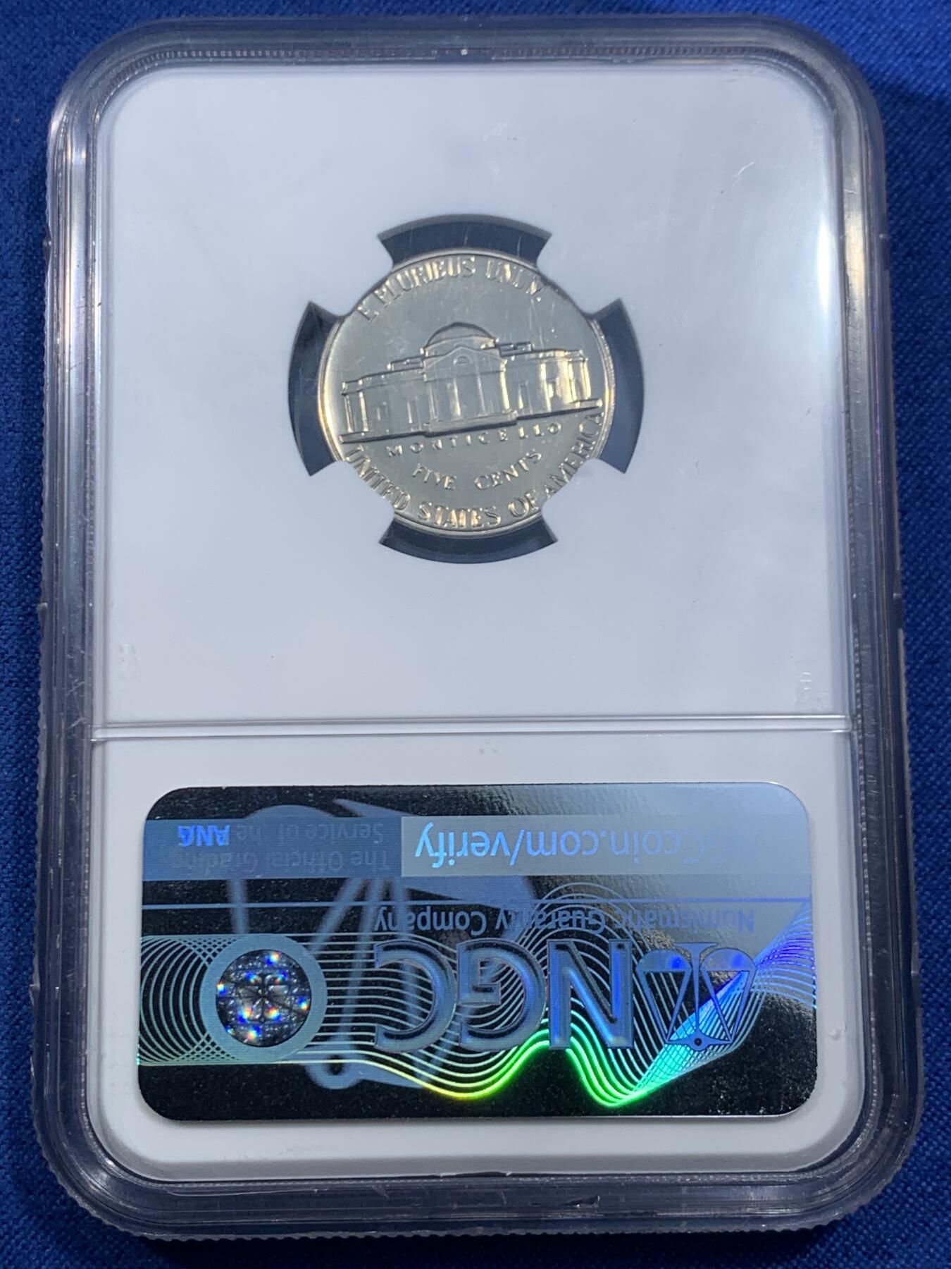 《竞宝斋》第462场 周日，周一，2场连拍 （全场包邮）欢迎送拍 NGC PF66 美国1961年杰克逊5美分镍币，少见早期精制版本，高分