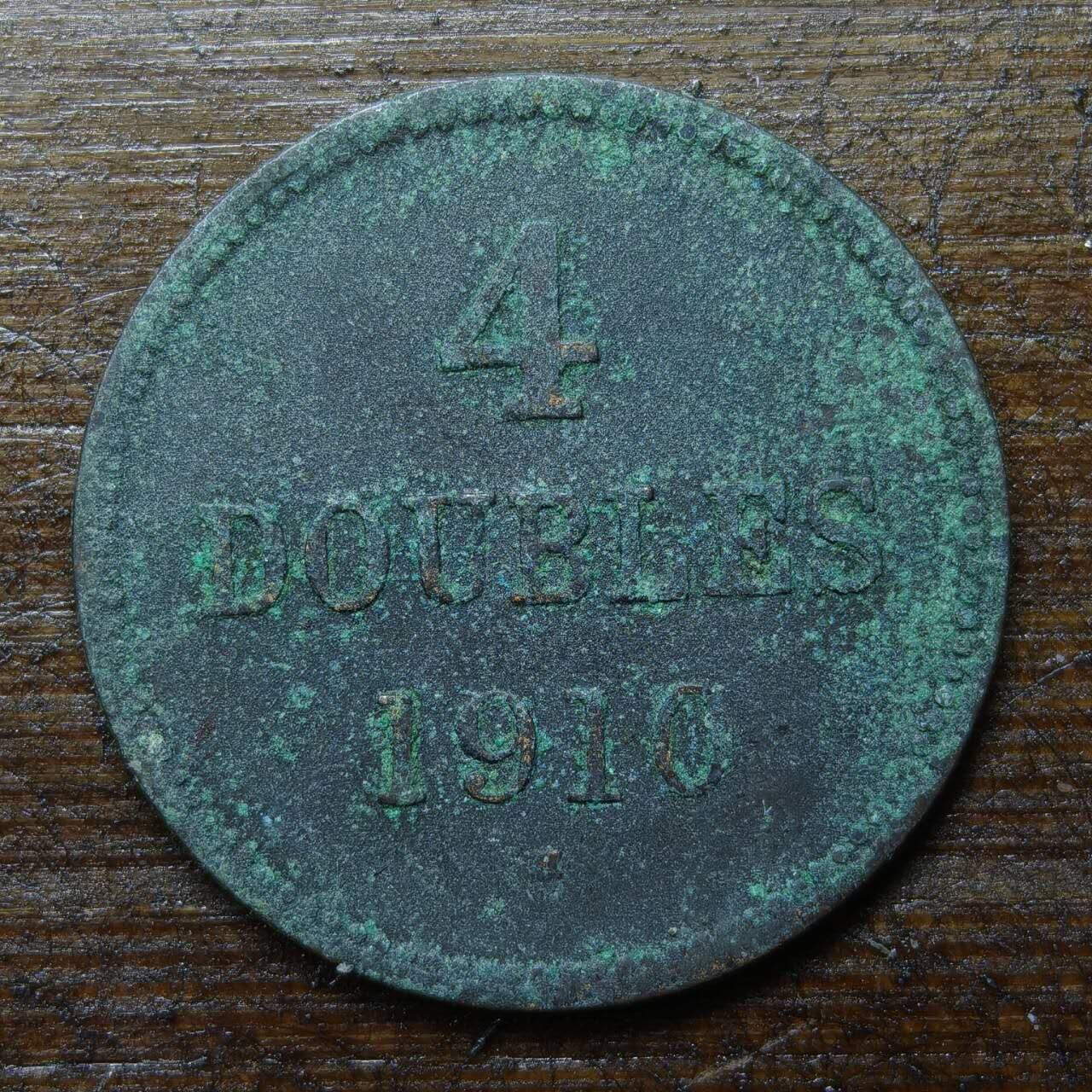 【铜匠收藏】★第140场★散币场。不寄存，30包邮。不满30元，支付5元运费。《接受代拍 代送NGC评级》 95【无寄存】1910年 根西  4道布