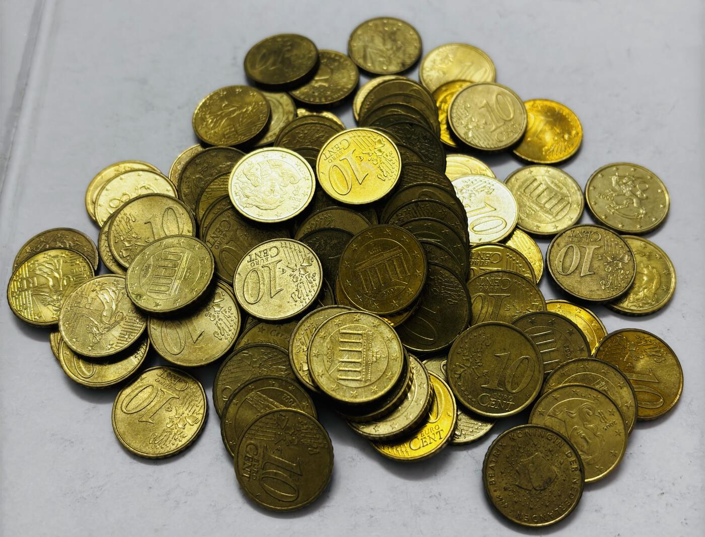 文馨钱币收藏 2026新年第五场（第 291 场）【长期接代拍品】 原铜光欧盟各国 10 欧分 88 枚