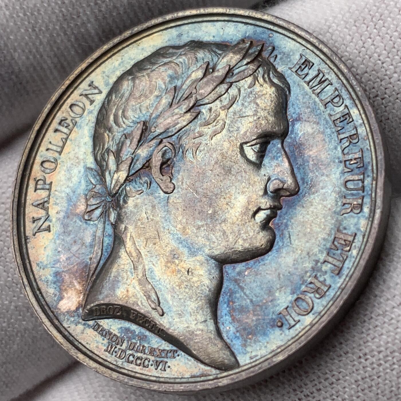 掌中浮雕-藏着的欧洲第051场 法国拿破仑头像，鲁昂市政厅银章，32mm，15.17g，光边无边铭