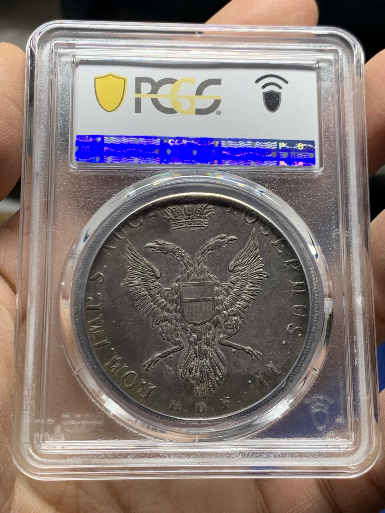 《竞宝斋》第462场 周日，周一，2场连拍 （全场包邮）欢迎送拍 PCGS AU55 德国 1776年  吕贝克自由汉萨城市 圣约翰与羔羊泰勒大银币 稀见品种 独年发行