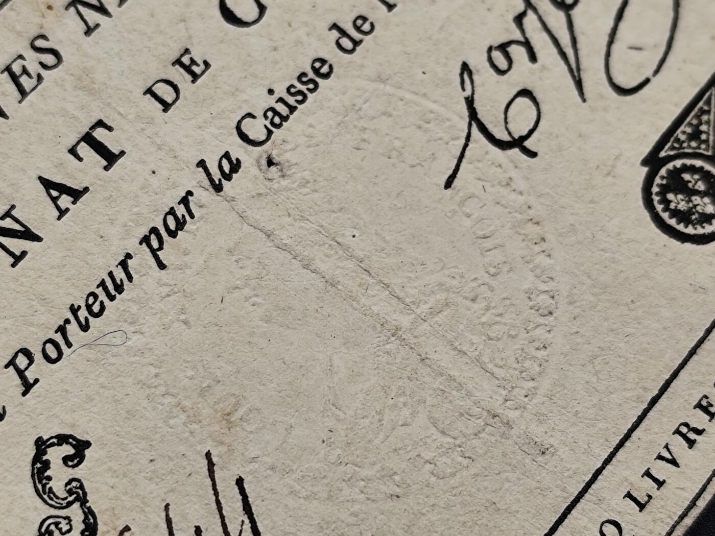 1月25日徽章钱币专场 1791年法国大革命纸币 稀少品种品相好