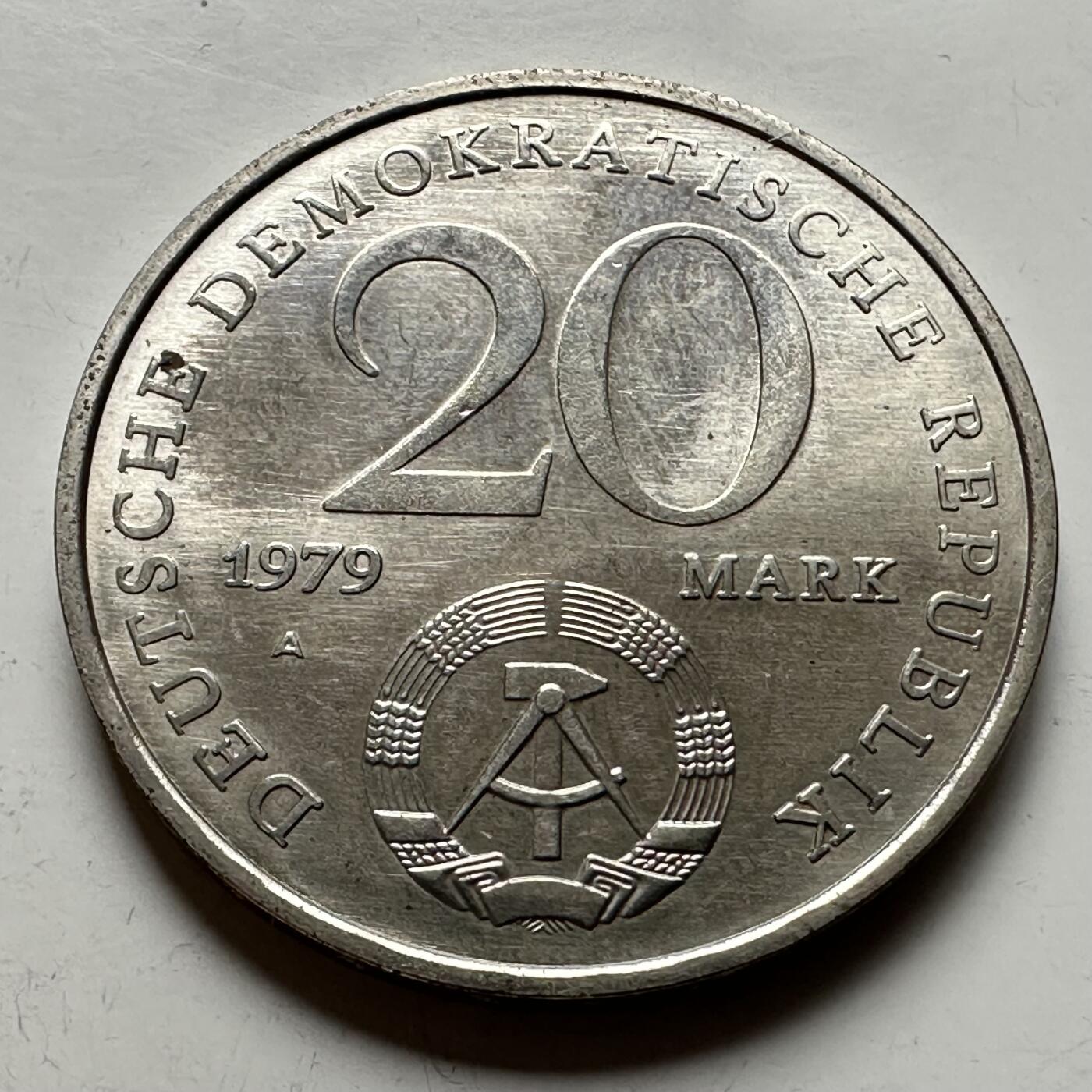 🌹外币初藏🌹🐯2026年第12场  每周二四六晚8️⃣点 接代拍 东德1979年20马克纪念币