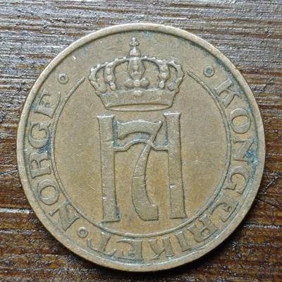 【铜匠收藏】★第140场★散币场。不寄存，30包邮。不满30元，支付5元运费。《接受代拍 代送NGC评级》 - 76【无寄存】1937年 挪威 2欧尔 铜币 哈康七世王冠 