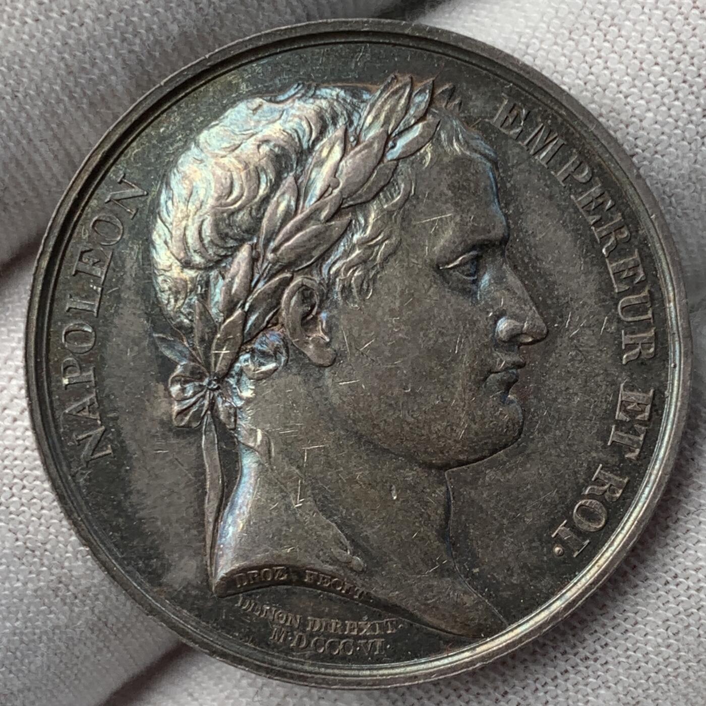 掌中浮雕-藏着的欧洲第051场 法国拿破仑头像，鲁昂市政厅银章，32mm，15.17g，光边无边铭