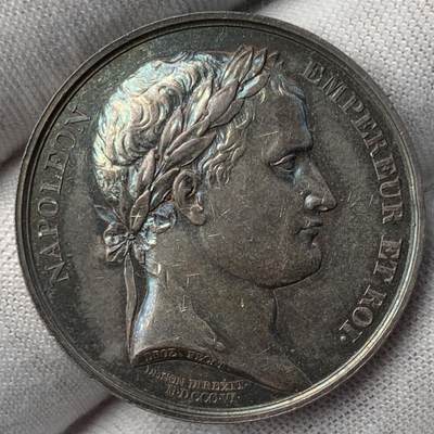 掌中浮雕-藏着的欧洲第051场 - 法国拿破仑头像，鲁昂市政厅银章，32mm，15.17g，光边无边铭