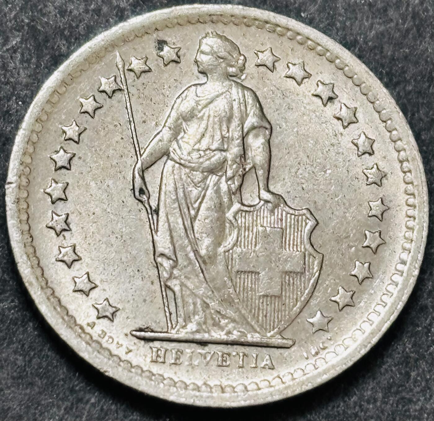 文馨钱币收藏 2026新年第五场（第 291 场）【长期接代拍品】 好品 1969 年瑞士 1/2 法郎