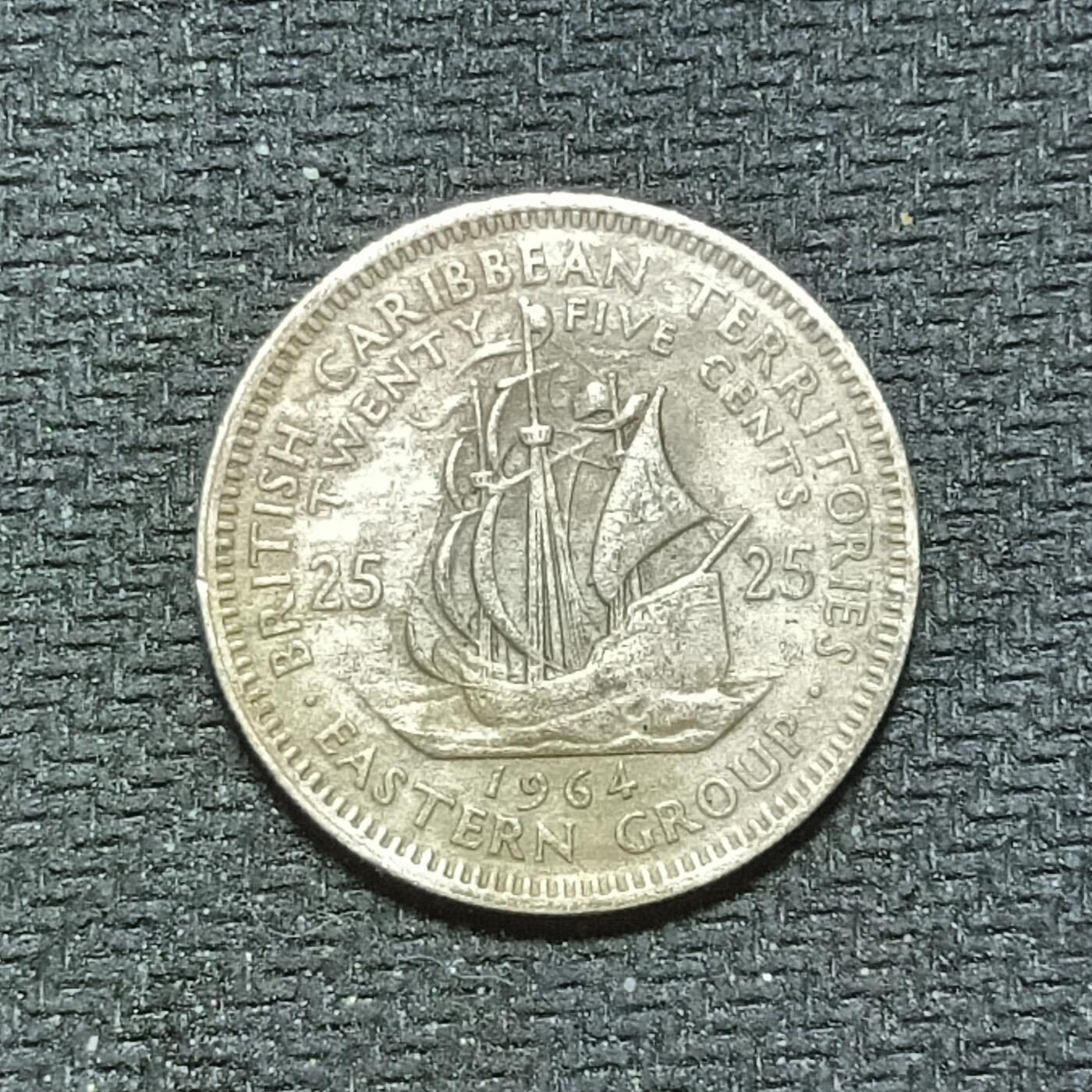 新2026B第六组世界各国精品钱币奖章纪念章花钱401-830 689英属东加勒比25分