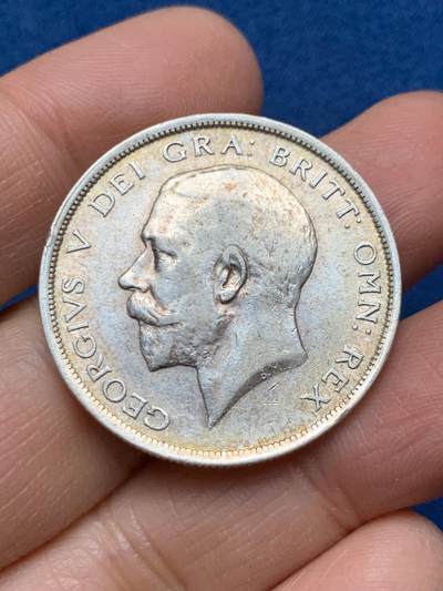 《竞宝斋》第462场 周日，周一，2场连拍 （全场包邮）欢迎送拍 - 英国1915年乔治五世半克朗银币