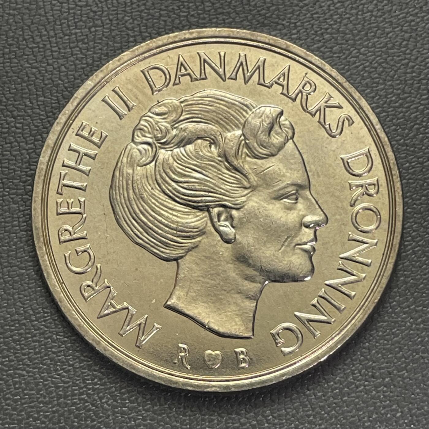 回流0201 全新美品 丹麦1988年5克朗大镍币33mm