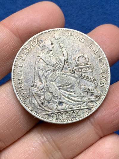 《竞宝斋》第462场 周日，周一，2场连拍 （全场包邮）欢迎送拍 - 秘鲁1934年坐人女神1索尔银币