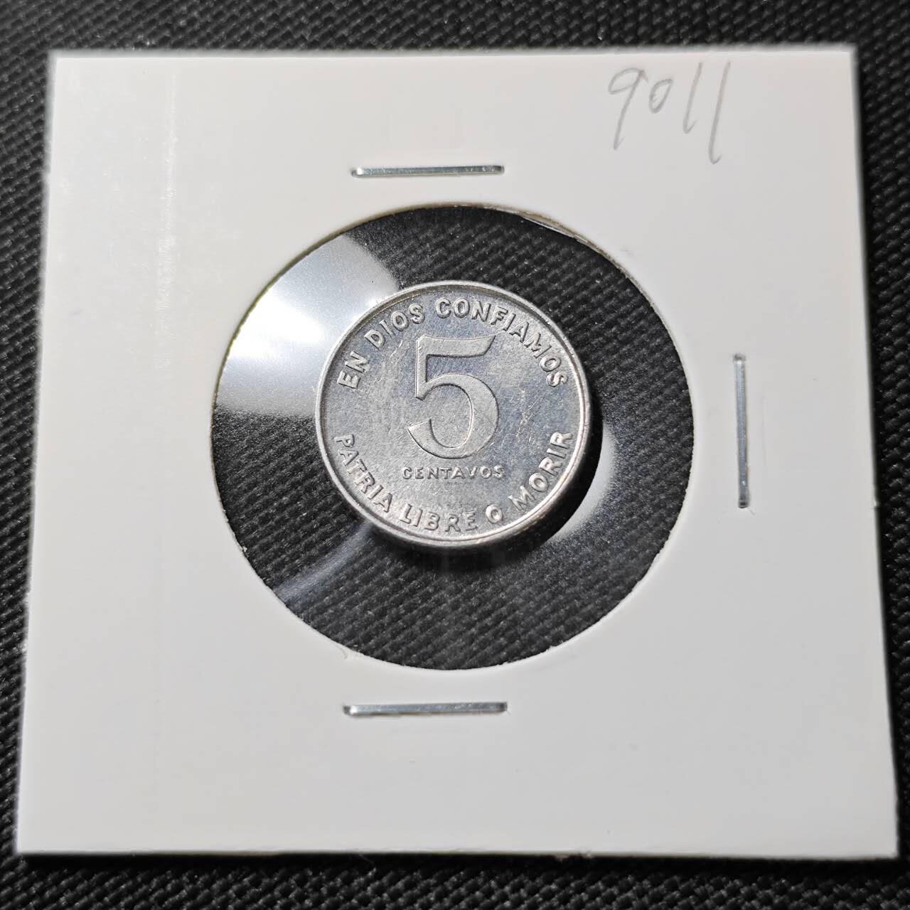 KK钱币收藏小铺  第390期  2月预留时间 周末发货  1981尼加拉瓜5分