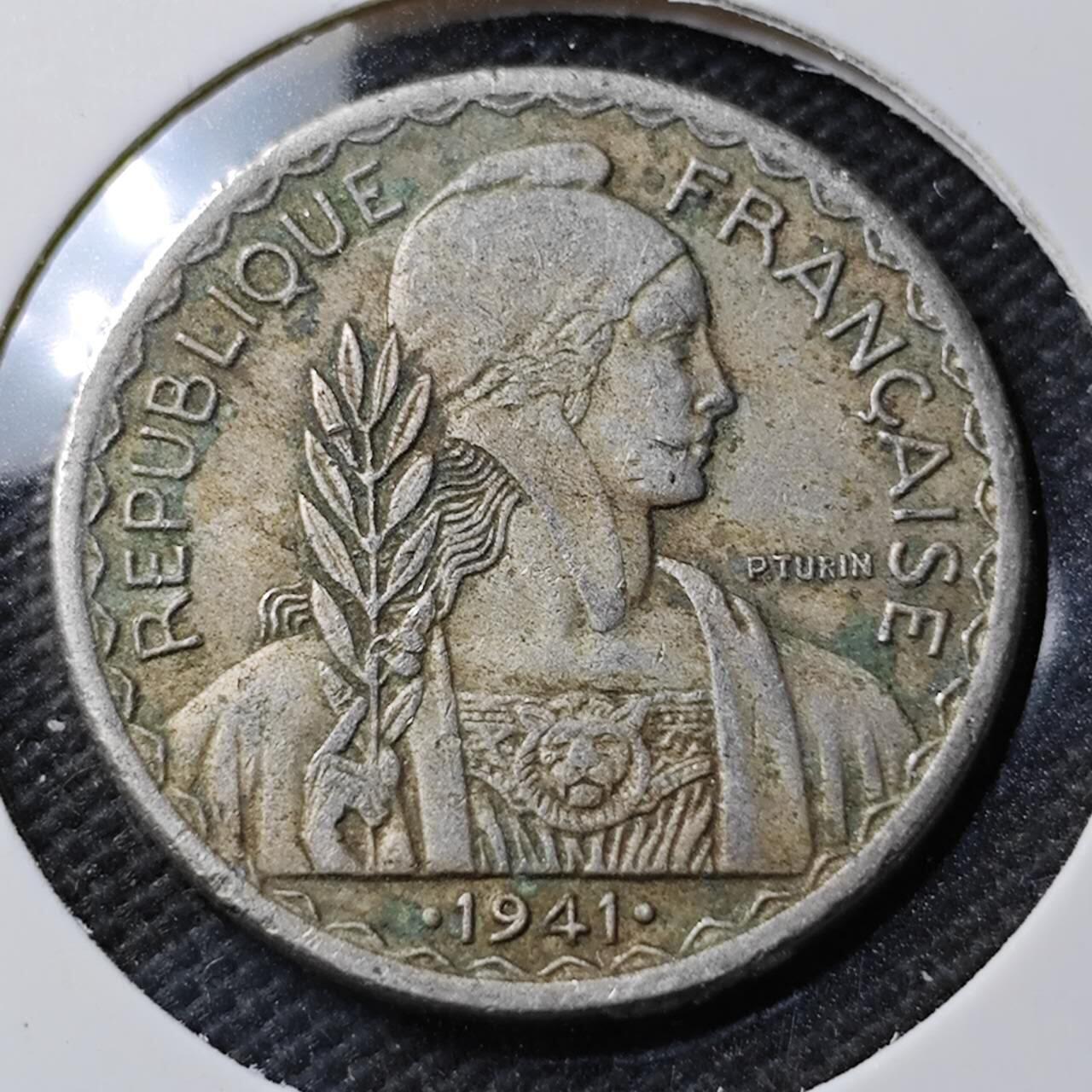 KK钱币收藏小铺  第389期  2月预留时间 周末发货  法属印支20分