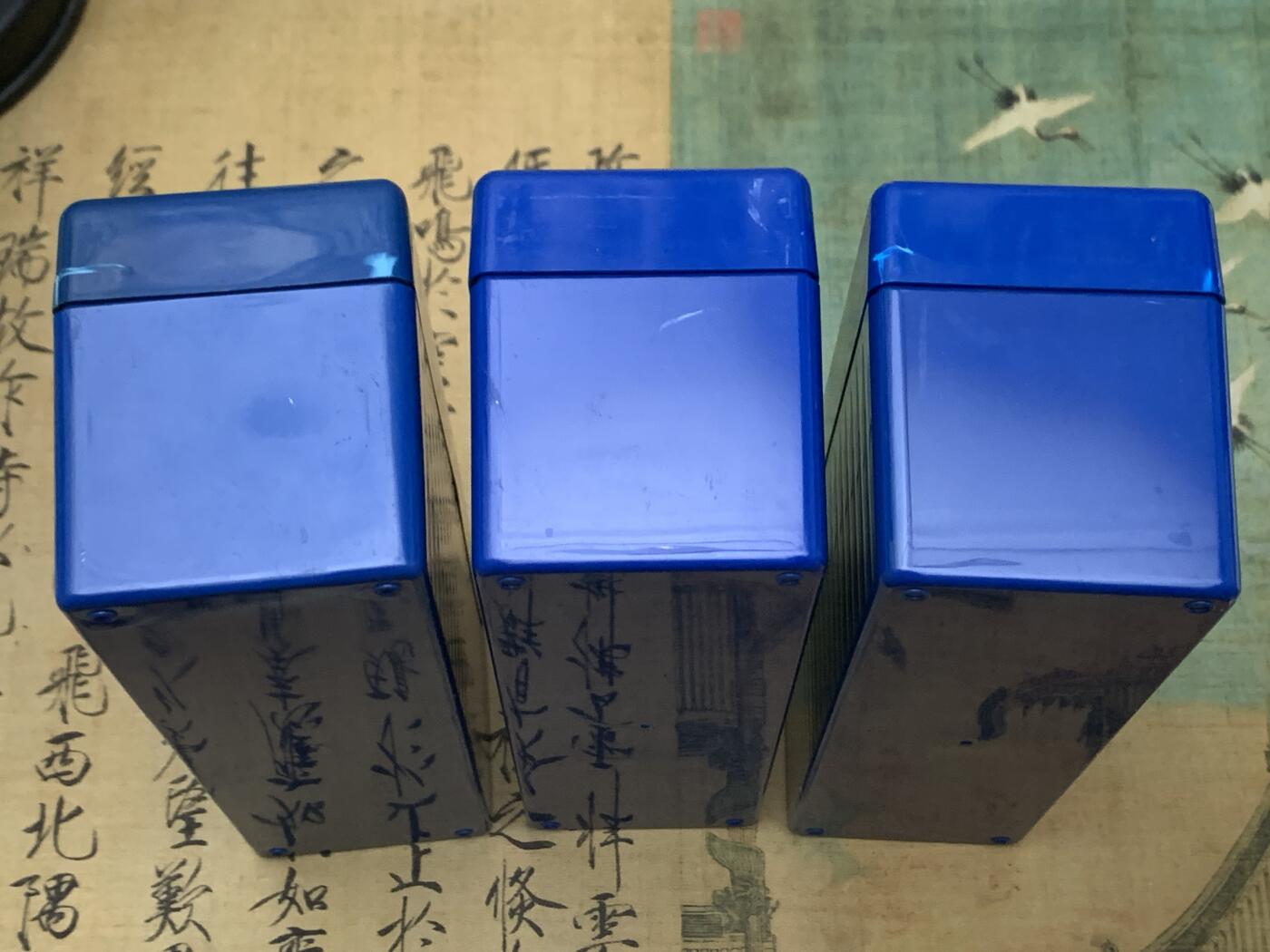 《竞宝斋》第462场 周日，周一，2场连拍 （全场包邮）欢迎送拍 三个一组 PCGS评级币大号正版收纳盒（每个可装20枚PCGS评级币）蓝色 细节见图