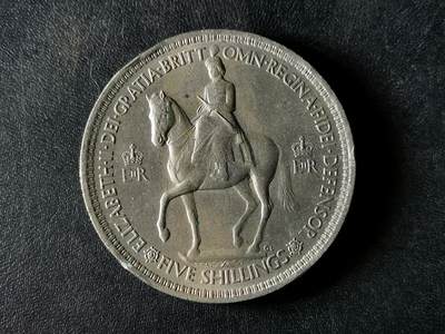 逸泉钱币2026A第五场A各国纸币沙俄散币纪念币系列A702-882 - 480精美1953伊丽莎白女王登基克朗纪念币