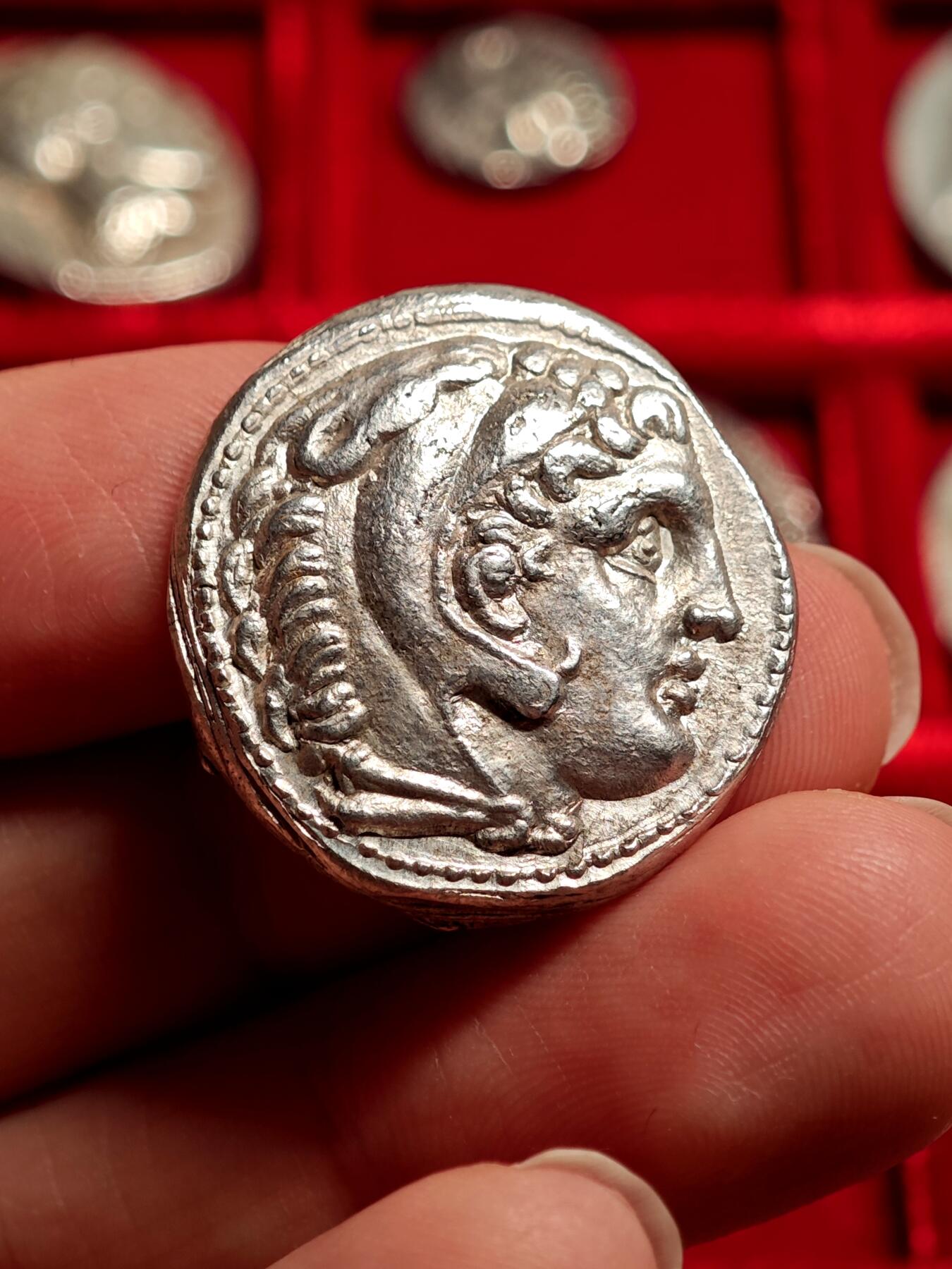 评级古希腊亚历山大大力神四德银币