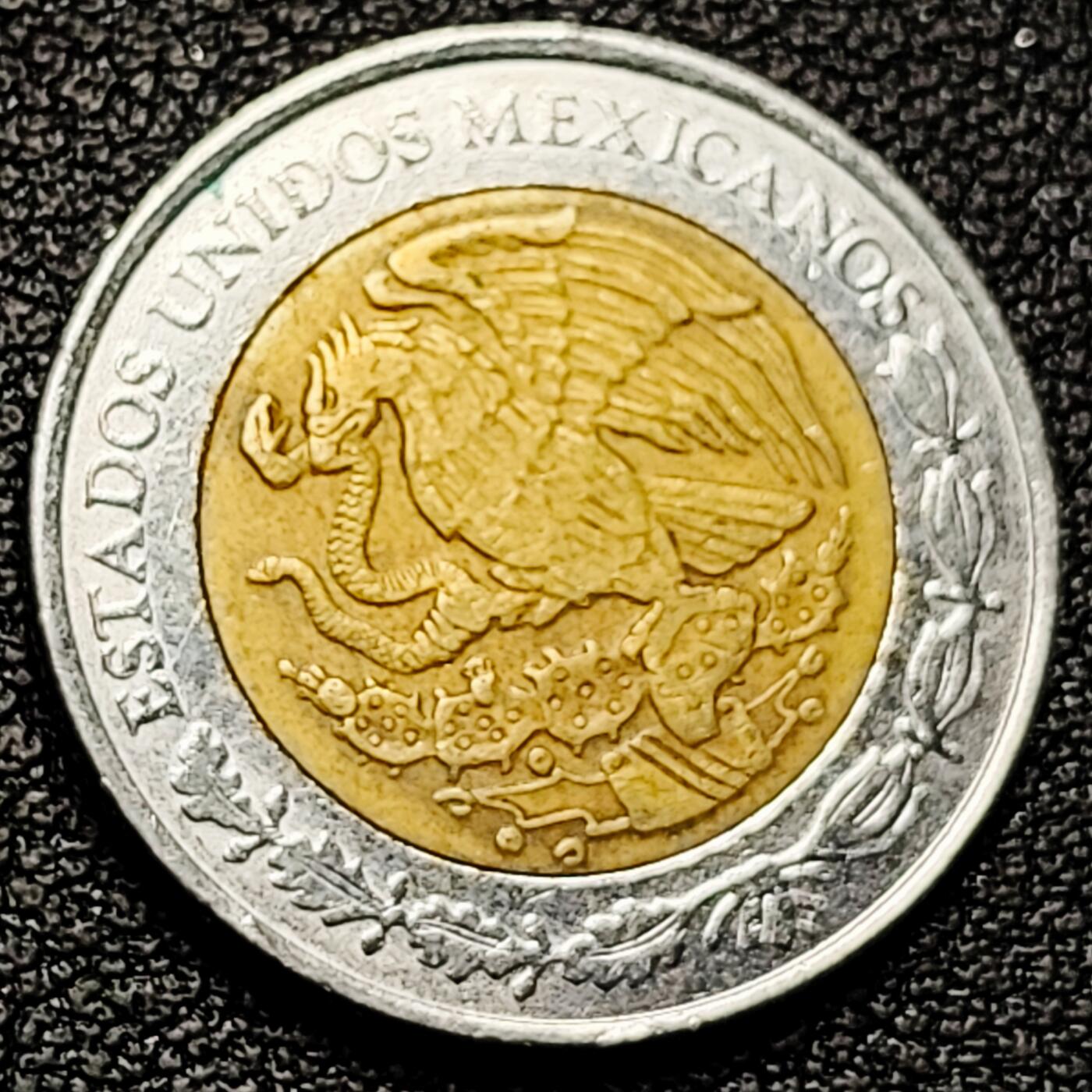 泉币菌-第176场- 精品福利场 墨西哥 1比索双色币 鹰蛇