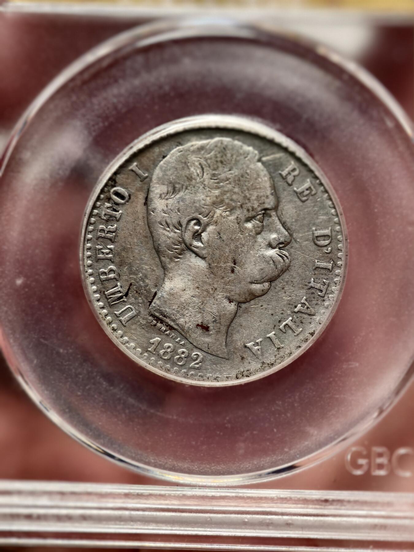 抚柳草堂-第十一期章牌钱币  奖章勋章限时免佣 满百包邮 放漏专场 1882意大利2里拉银币 翁贝托一世 北京公博xf45流通好品