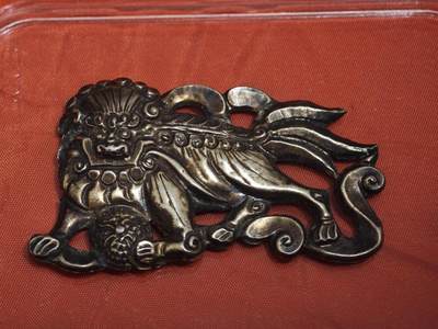 橙子收藏第二期 - 清代/民国民俗银饰  狮子滚绣球