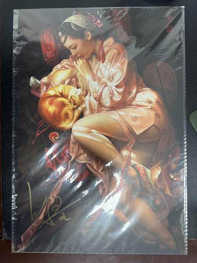 月落卡牌大清仓第5期 - 张墨一替天行道水浒   潘金莲   亲签大卡（版画）一张