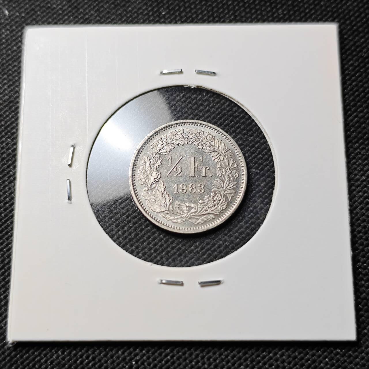 KK钱币收藏小铺  第390期  2月预留时间 周末发货  1983瑞士1/2法郎